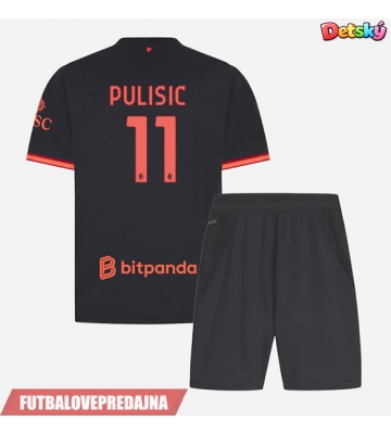 Lacne Dětský Futbalové dres AC Milan Christian Pulisic #11 2026-27 Krátky Rukáv - Tretina (+ trenírky)